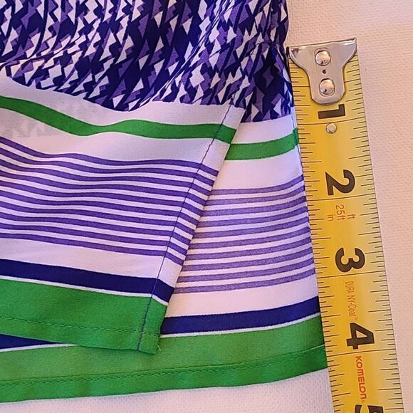 Violet & Claire Womens Blue Print Sleeveless Lightweight Blouse Plus Size - Picture 8 of 11